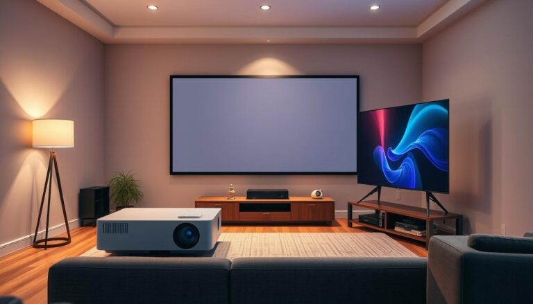 Heimkino Vergleich zwischen Projektor und TV-Gerät